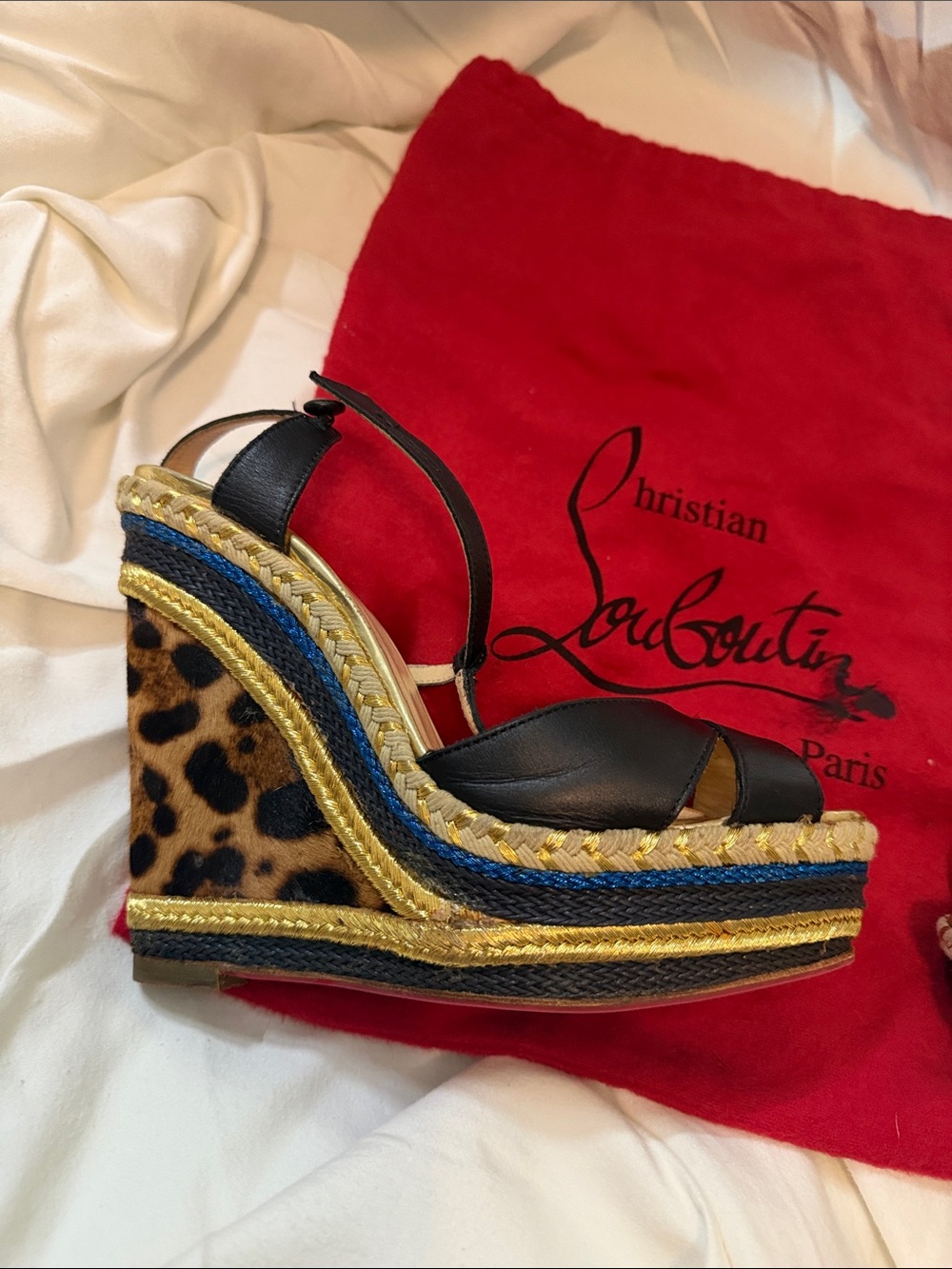 Christian Louboutin Trotolita leopard print wedge espadrilles - Picture 9 of 10